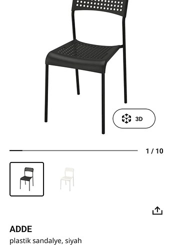 Ikea Delikli Tasarımlı Gri Yüksek Sandalye