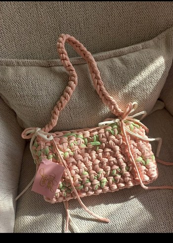 Nakışlı Pembe Pastel Kadın Çanta