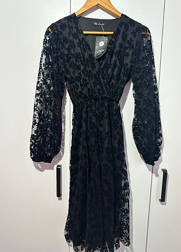 Çicek Desenli Tül Elbise - Görsel 6