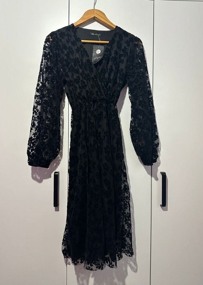 Çicek Desenli Tül Elbise - Görsel 2