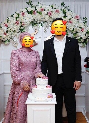 36 Beden pembe Renk Nişanlık