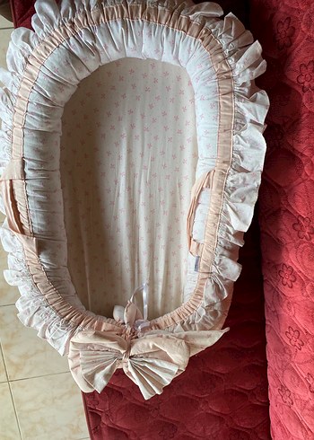 Nakışlı Pembe Bebek Uyku Yatağı - Görsel 7