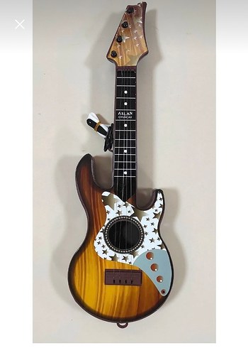 Renkli Kahverengi Oyuncak Gitar - Görsel 2