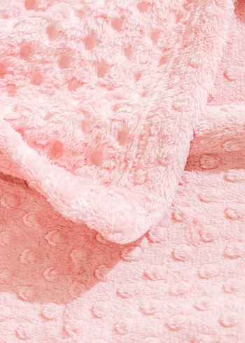 Pembe Tomurcuk Desenli Welsoft Peluş Çocuk Battaniyesi 90*110 cm - Görsel 4