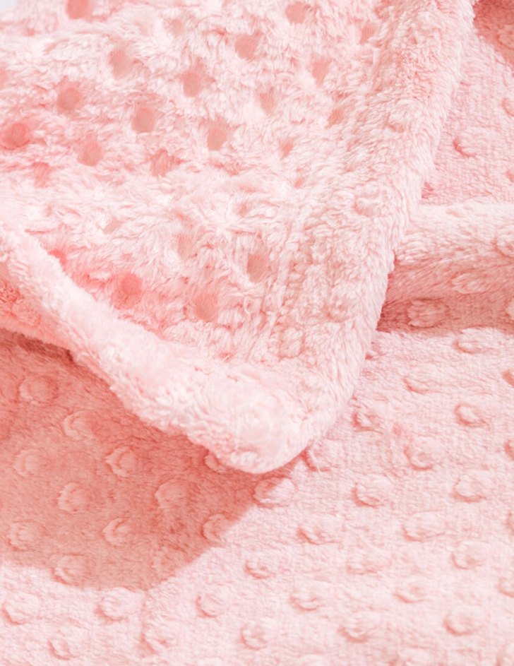 Pembe Tomurcuk Desenli Welsoft Peluş Çocuk Battaniyesi 90*110 cm - Görsel 4