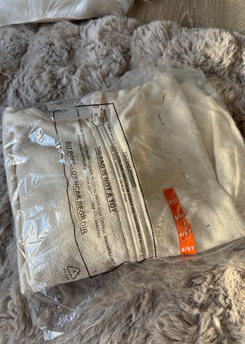 Çocuk Kapüşonlu Ekru Açık Bej Fermuarlı Sweatshirt 4-5 yaş sıfır - Görsel 10