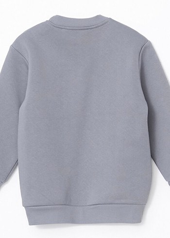 Erkek Çocuk Gri Uzun Kol Bisiklet Yaka Sweatshirt 5 Yaş (Sıfır) - Görsel 2