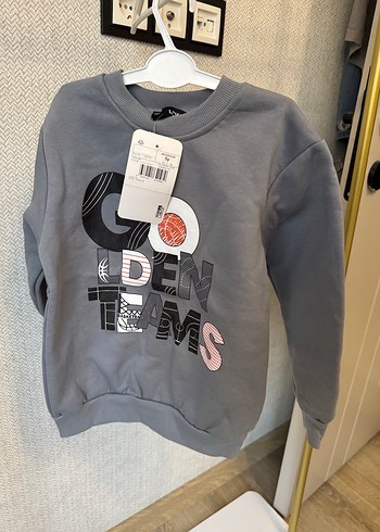 Erkek Çocuk Gri Uzun Kol Bisiklet Yaka Sweatshirt 5 Yaş (Sıfır) - Görsel 4