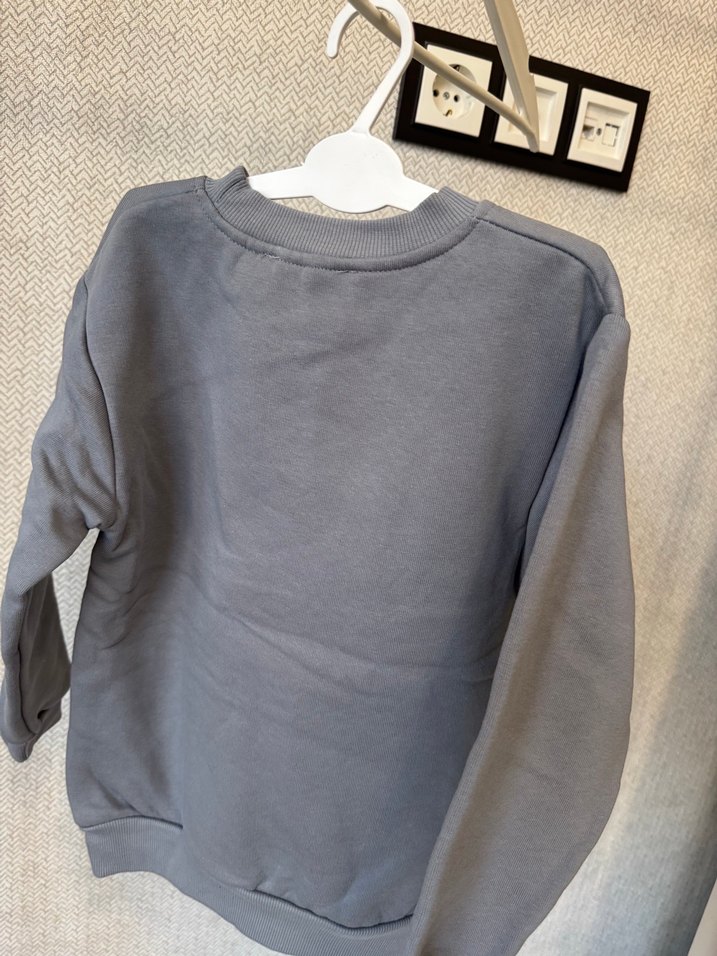 Erkek Çocuk Gri Uzun Kol Bisiklet Yaka Sweatshirt 5 Yaş (Sıfır) - Görsel 5