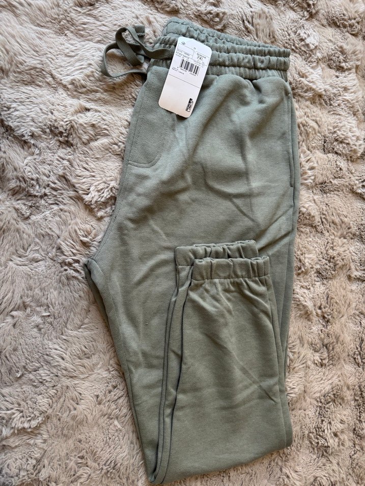 Haki-Yeşil Renk Erkek Rahat Kesim Beli Lastikli Eşofman Altı - Görsel 5