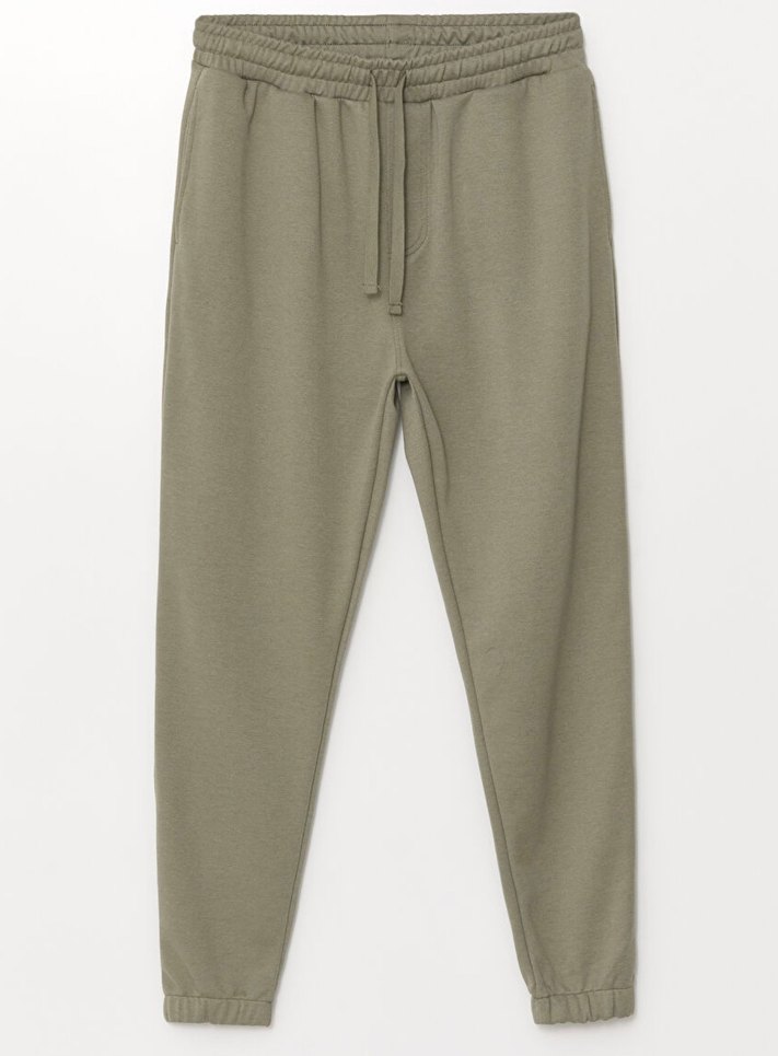 Haki-Yeşil Renk Erkek Rahat Kesim Beli Lastikli Eşofman Altı - Görsel 3