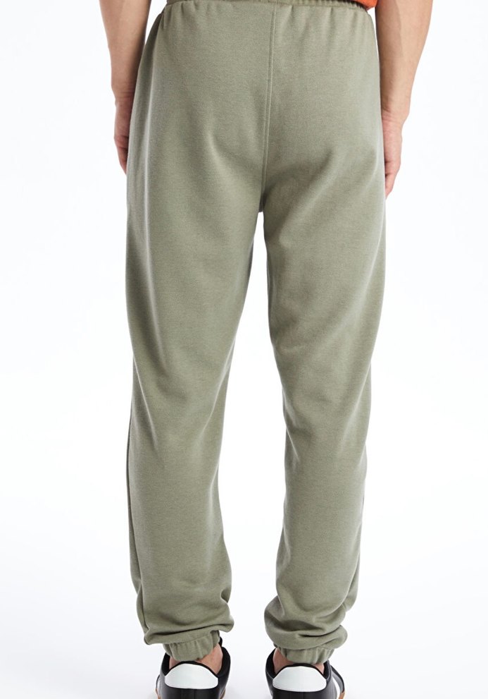 Haki-Yeşil Renk Erkek Rahat Kesim Beli Lastikli Eşofman Altı - Görsel 2