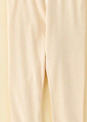 Bej Bisiklet Yaka Uzun Kollu Kız Bebek Pijama Takımı Pamuklu - Görsel 3