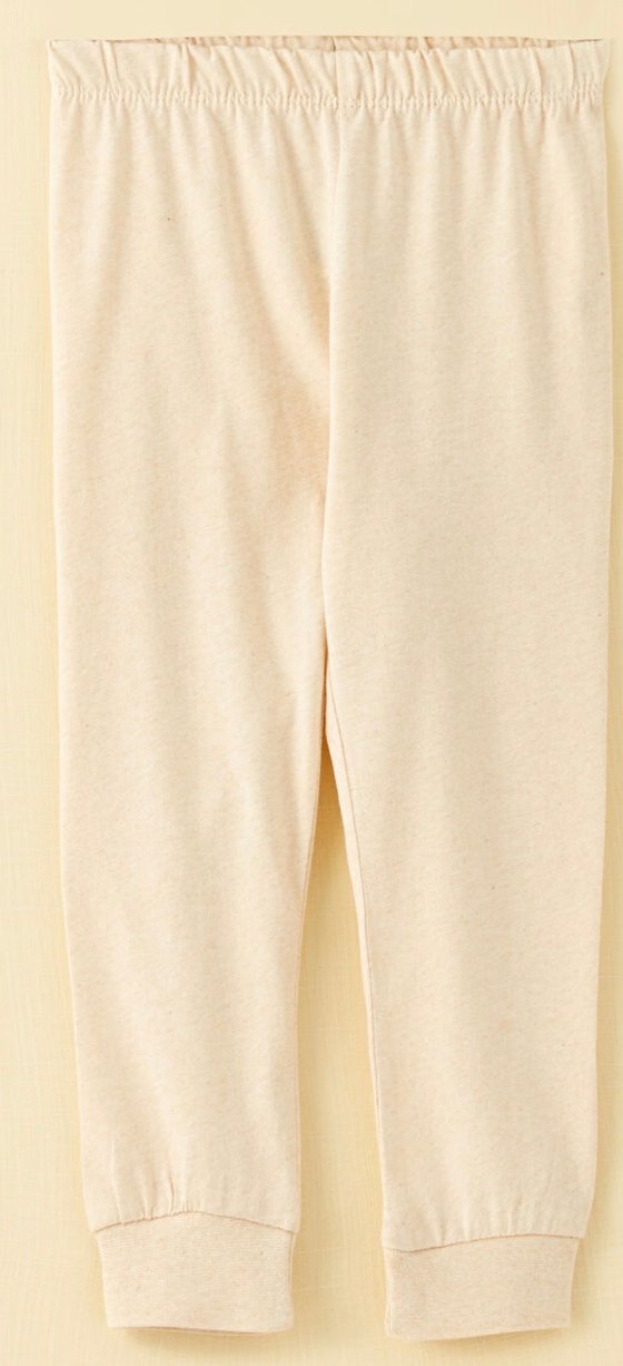 Bej Bisiklet Yaka Uzun Kollu Kız Bebek Pijama Takımı Pamuklu - Görsel 3