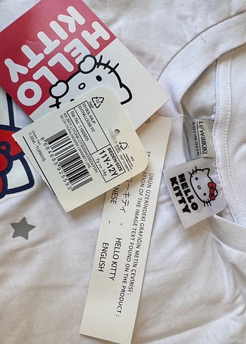 Beyaz Hello Kitty Baskı Bisiklet Yaka Oversize Kız Tişört 11-12 - Görsel 8