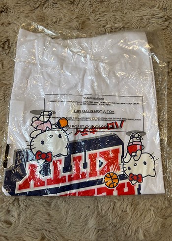 Beyaz Hello Kitty Baskı Bisiklet Yaka Oversize Kız Tişört 11-12 - Görsel 10