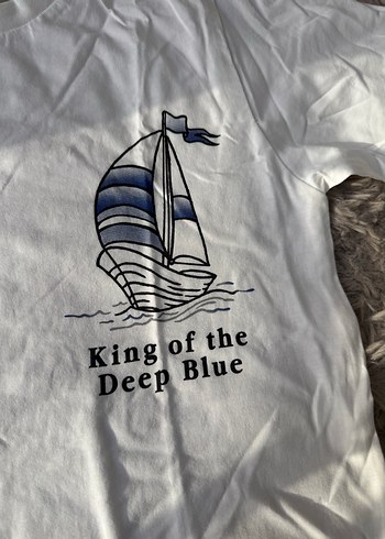 Beyaz Baskılı Kısa Kollu Bisiklet Yaka Çocuk Tişörtü 11-12 yaş - Görsel 5