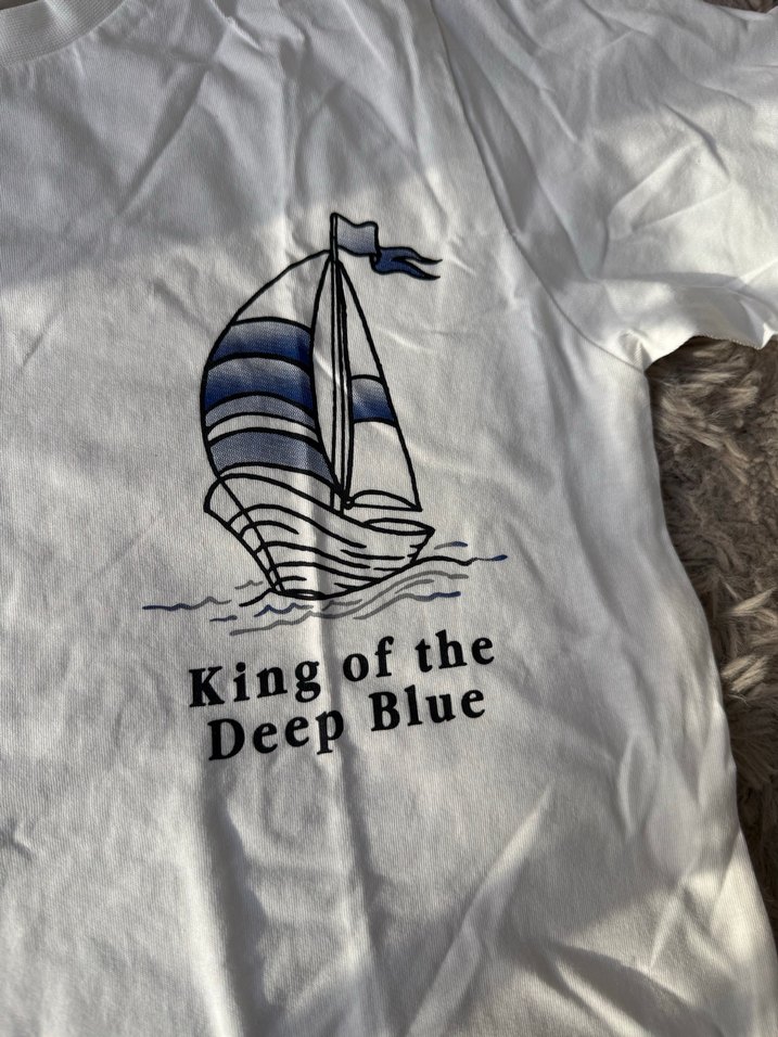 Beyaz Baskılı Kısa Kollu Bisiklet Yaka Çocuk Tişörtü 11-12 yaş - Görsel 5