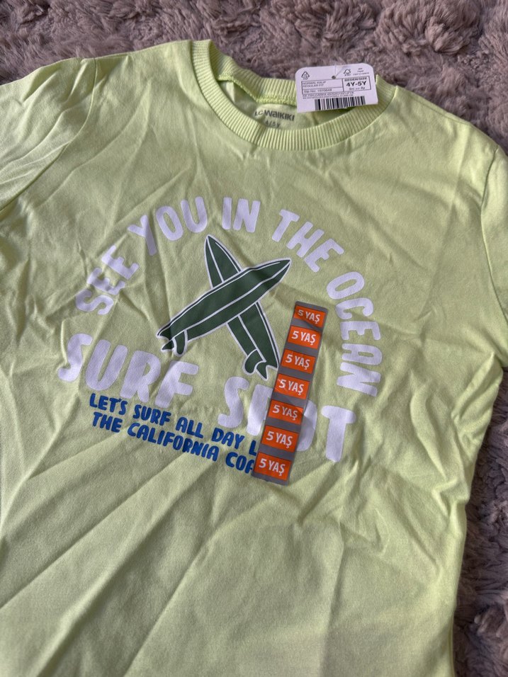 Erkek Çocuk Pamuklu Baskılı Bisiklet Yaka Kısa Kollu Tişört 4-5y - Görsel 5