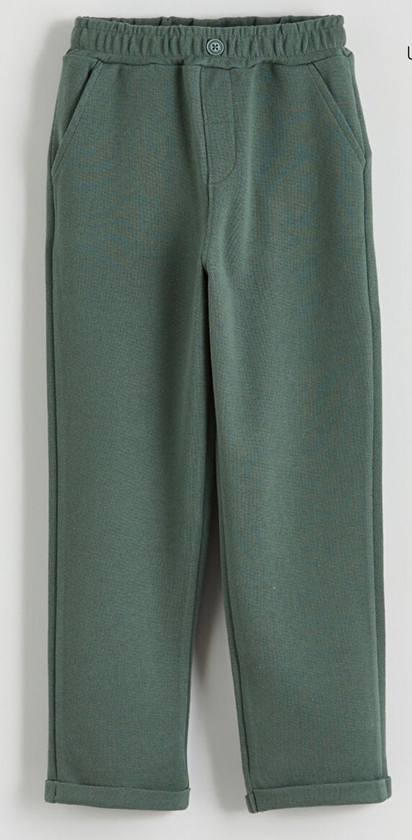 Düğmeli Polo Yaka Yeşil Beyaz Çizgili Beyaz Erkek Çocuk Takımı - Görsel 5