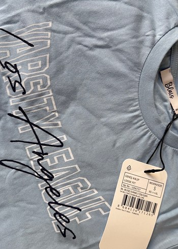 Mavi Baskılı Bisiklet Yaka Kısa Kollu Kadın Tişört S beden(Sıfır - Görsel 8