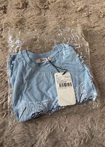 Mavi Baskılı Bisiklet Yaka Kısa Kollu Kadın Tişört S beden(Sıfır - Görsel 10