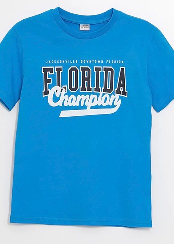 Mavi Bisiklet Yaka Kısa Kollu Baskılı Erkek Çocuk Tişörtü 9-10 y - Görsel 4