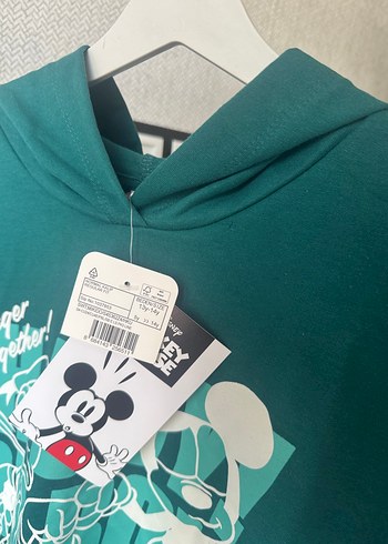 Çocuk Mickey Mouse Lisans ve Baskılı Yeşil Sweatshirt 13-14 yaş - Görsel 3