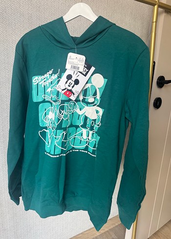 Çocuk Mickey Mouse Lisans ve Baskılı Yeşil Sweatshirt 13-14 yaş - Görsel 2