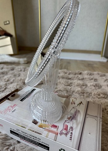 Çift Taraflı Dönen Beyaz Makyaj Aynası - Görsel 3