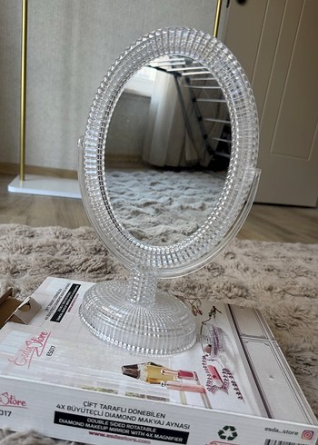 Çift Taraflı Dönen Beyaz Makyaj Aynası - Görsel 2