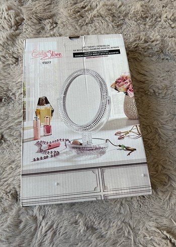 Çift Taraflı Dönen Beyaz Makyaj Aynası - Görsel 4