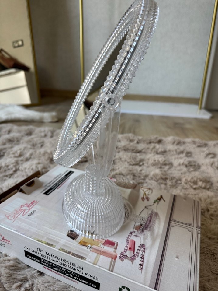 Çift Taraflı Dönen Beyaz Makyaj Aynası - Görsel 3