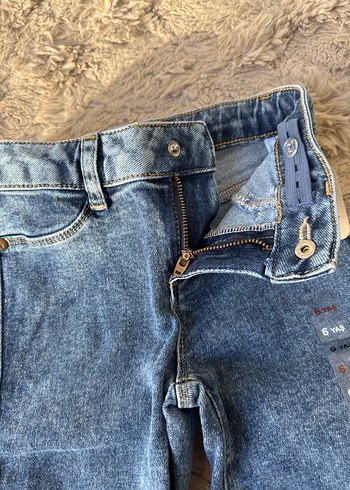 Kız Çocuk mavi Dar Paça Denim Çıtçıtlı Pantolon 5-6 yaş (sıfır) - Görsel 11