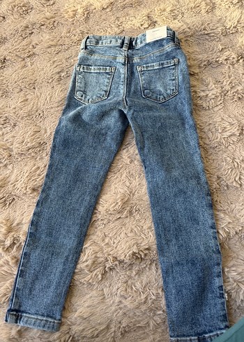 Kız Çocuk mavi Dar Paça Denim Çıtçıtlı Pantolon 5-6 yaş (sıfır) - Görsel 13