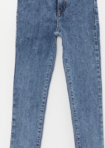 Kız Çocuk mavi Dar Paça Denim Çıtçıtlı Pantolon 5-6 yaş (sıfır) - Görsel 3