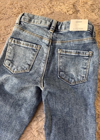 Kız Çocuk mavi Dar Paça Denim Çıtçıtlı Pantolon 5-6 yaş (sıfır) - Görsel 14