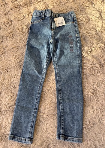 Kız Çocuk mavi Dar Paça Denim Çıtçıtlı Pantolon 5-6 yaş (sıfır) - Görsel 6