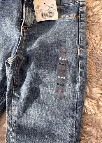 Kız Çocuk mavi Dar Paça Denim Çıtçıtlı Pantolon 5-6 yaş (sıfır) - Görsel 8