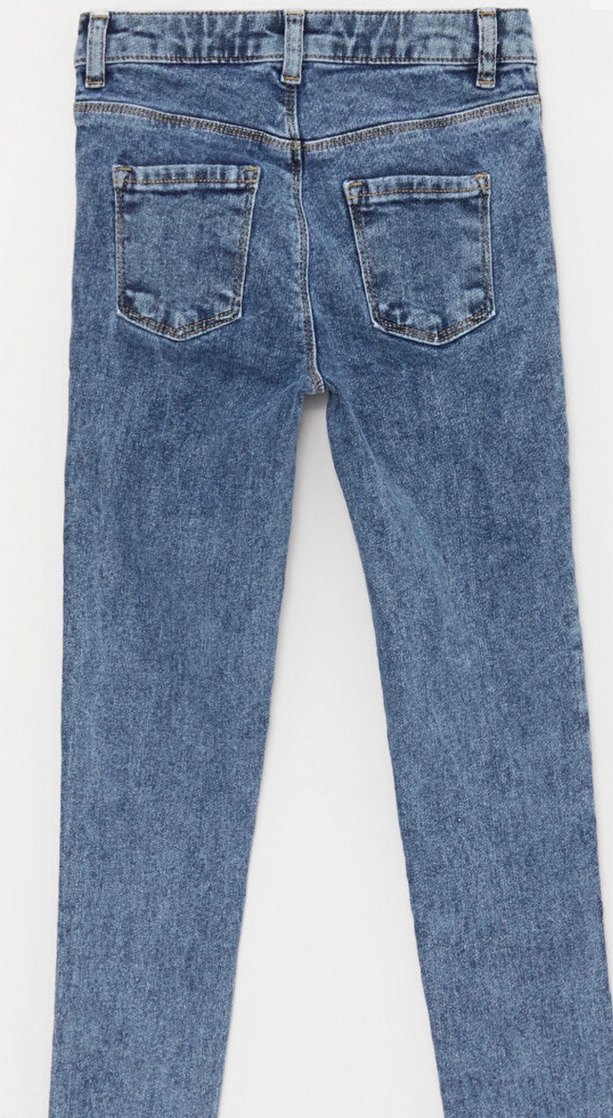 Kız Çocuk mavi Dar Paça Denim Çıtçıtlı Pantolon 5-6 yaş (sıfır) - Görsel 5