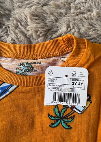 Turuncu Renk Baskılı Bisiklet Yaka Kısa Kol Erkek Çocuk Tişört - Görsel 6