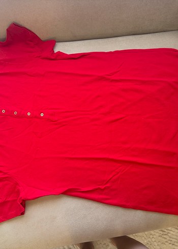 Kırmızı Polo Yaka Pike Elbise Midi Boy 46 Beden (Sıfır) - Görsel 6