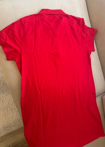 Kırmızı Polo Yaka Pike Elbise Midi Boy 46 Beden (Sıfır) - Görsel 10