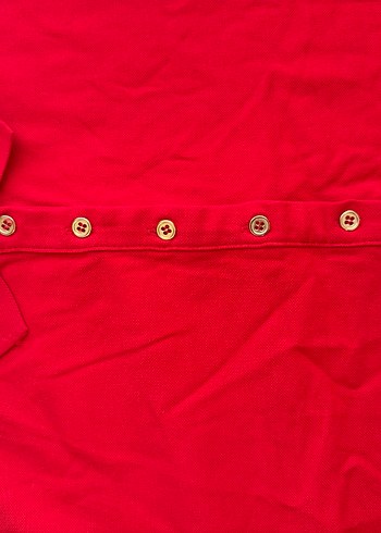 Kırmızı Polo Yaka Pike Elbise Midi Boy 46 Beden (Sıfır) - Görsel 9