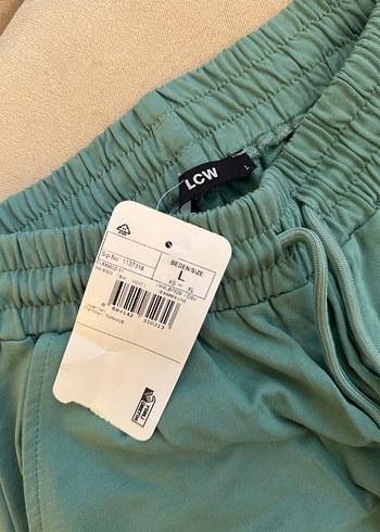 Turkuaz Renk Beli Lastikli Baskılı Cepli Kadın Eşofman Altı L - Görsel 10