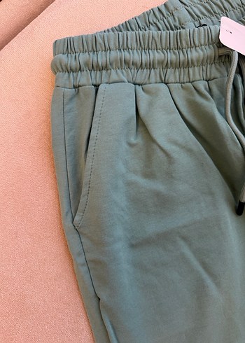 Turkuaz Renk Beli Lastikli Baskılı Cepli Kadın Eşofman Altı L - Görsel 11