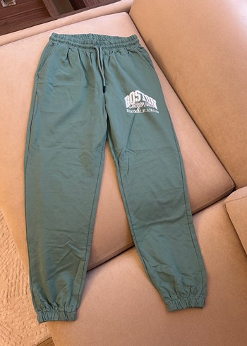 Turkuaz Renk Beli Lastikli Baskılı Cepli Kadın Eşofman Altı L - Görsel 7