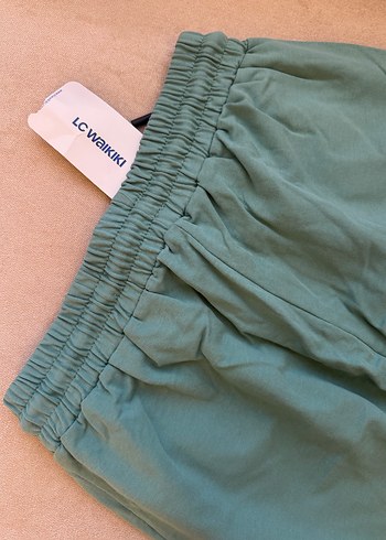 Turkuaz Renk Beli Lastikli Baskılı Cepli Kadın Eşofman Altı L - Görsel 14