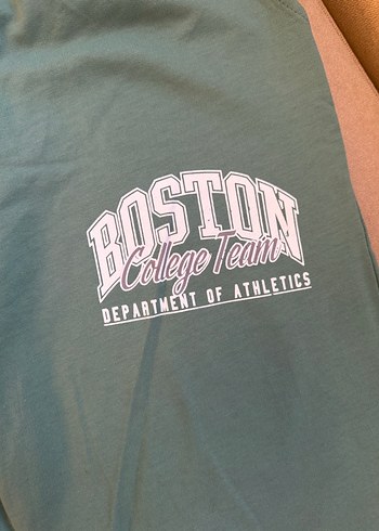 Turkuaz Renk Beli Lastikli Baskılı Cepli Kadın Eşofman Altı L - Görsel 9