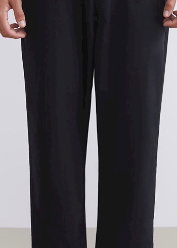 Rahat Kalıp Oversize Beli Lastikli Erkek Eşofman Altı Siyah - Görsel 2